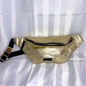 Superdry Metallic Gold Belt Bag Bum Bag Fanny Pack 38” Total L / EUC Like New